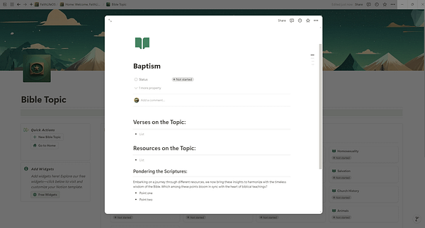 All-in-One FaithLife OS Notion Template - Image 6